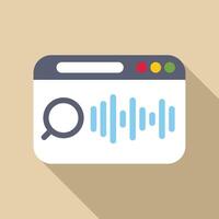 Web browser window displaying voice search engine results page vector