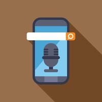 Smartphone showing voice search with microphone and search bar vector