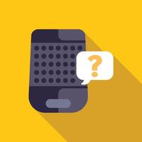 Voice assistant asking question with speech bubble icon vector