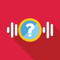 Audio track soundwave with question mark symbol inside vector