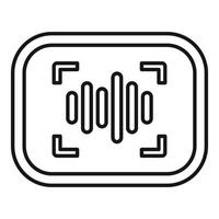 Voice recognition software detecting sound wave on a screen vector