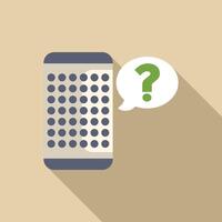 Smart speaker displaying question mark icon in speech bubble vector