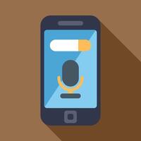 Smartphone recording audio message with microphone icon displayed vector