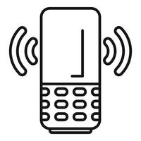 Mobile phone emitting sound waves showing speakerphone mode vector