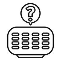 Smart speaker voice assistant having a question icon showing thinking process vector