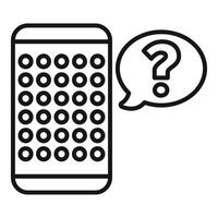 Smartphone having a conversation with question mark speech bubble vector