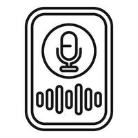 Smartphone recording audio message with microphone icon and sound wave vector