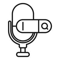 Voice search engine optimization with microphone and magnifying glass icon vector