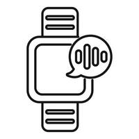 Smart watch showing voice recognition icon in trendy outline style vector