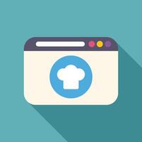 Chef hat icon appearing on internet browser window vector