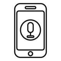 Smartphone recording audio message with microphone icon displayed vector