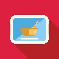 Online cooking course app icon with bowl and whisk vector