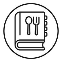 Cookbook icon representing cooking instructions and recipes vector