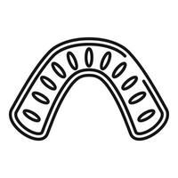 Mouth guard protecting teeth for boxing preventing injury icon outline vector