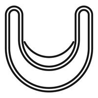 U shape double line icon, outline style vector