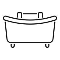 Minimalist icon of a bathtub with handles for bathing and relaxing vector