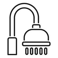 Simple shower head icon showing running water vector