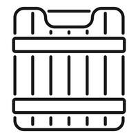 Wooden barrel front view for storing wine or beer brewing process icon outline style vector