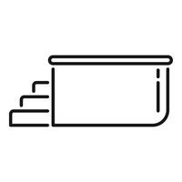 Simple swimming pool with metal ladder icon, thin line style vector