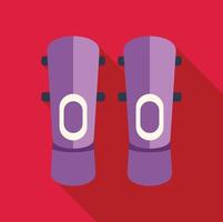 Pair of soccer shin guards lying on red background vector