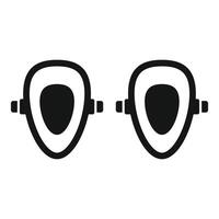 Pair of wall mounted urinal icons showing empty and full view vector