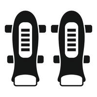 Pair of future electric skateboards standing upright icon simple style vector