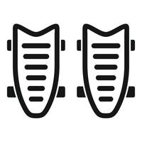Pair of skateboard deck from bottom view in black simple style icon vector