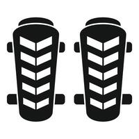 Pair of shin guards protecting from impact during soccer game vector