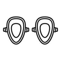This simple black and white line drawing shows two urinals side by side vector