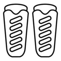 Pair of shin guards protecting player from injury during soccer game vector