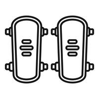 Pair of skateboard decks with wheels attached displaying classic design on white background vector