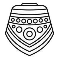Amulet protecting from evil spirits with ethnic ornament having rounded shape vector