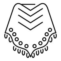 Mexican poncho with ornament icon thin line vector illustration