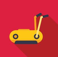Yellow treadmill machine for running workout at home vector