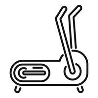 Modern elliptical trainer showing fitness app interface vector