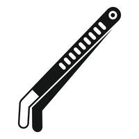 Dental tweezers showing metal grip and angled tip vector
