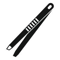 Black tweezers for eyebrows holding something small vector