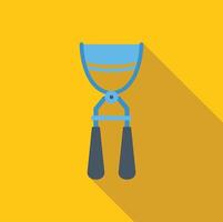 Ice cream scoop with long shadow on yellow background vector