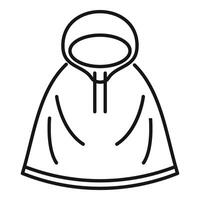 Simple line icon of a hooded sweatshirt, a classic garment for colder seasons vector