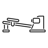 Gym equipment icon showing seated row machine for exercise vector