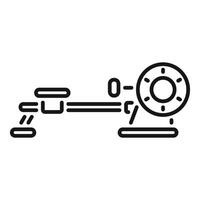 Professional laser level measuring tool icon showing construction measurement device vector