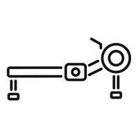 Robotic arm manipulating detail with laser beam in a manufacturing line vector