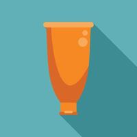 Menstrual cup showing long transparent shadow on turquoise background vector