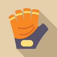 Orange fitness gloves for weight lifting showing open palm vector