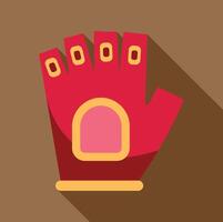 Red fitness glove with wrist support on brown background vector