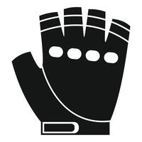 Black protective sport glove for active workout is laying on white background vector