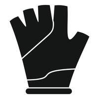 Black fingerless gloves for gym training icon simple style vector