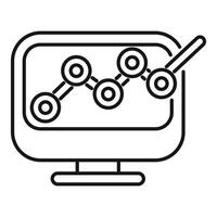 Computer showing blockchain technology with growing arrow chart vector