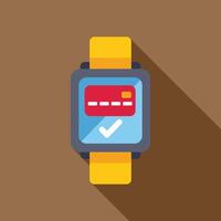Smart watch showing credit card making secure nfc payment transaction vector