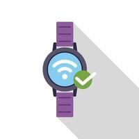 Smartwatch with wifi connection showing on screen vector